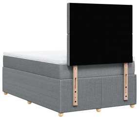 Κρεβάτι Boxspring με Στρώμα Ανοιχτό Γκρι 120x200 εκ. Υφασμάτινο - Γκρι