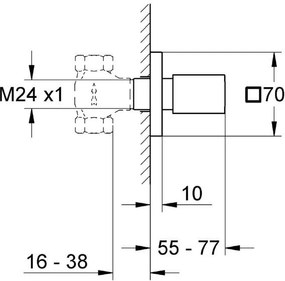 Εξωτερικό μέρος διακόπτη Grohe Eurocube