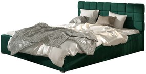 Επενδυμένο κρεβάτι Grady-140 x 200-Χωρίς μηχανισμό ανύψωσης-Prasino