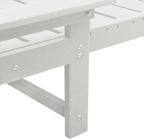 vidaXL Ξαπλώστρα Λευκό 195,5 x 53 x 98,5 εκ HDPE