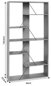 Βιβλιοθήκη Tars pakoworld οακ-μαύρο 84x25.5x154.5εκ