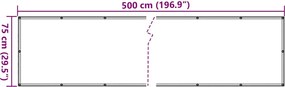 vidaXL Περίφραξη Μπαλκονιού Προστατευτική Γκρι 500x75 εκ. από PVC