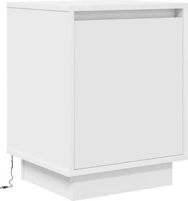 vidaXL Κομοδίνα με φώτα LED 2 τεμάχια Λευκό 38x34x50 cm