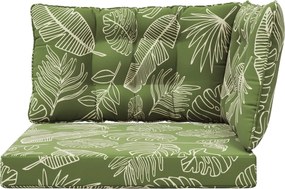 vidaXL Μαξιλάρι Καναπέ Εξωτερικού Χώρου 3 pcs Σχέδιο Φύλλου