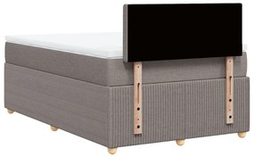 Κρεβάτι Boxspring με Στρώμα Taupe 120x200 εκ. Υφασμάτινο - Μπεζ-Γκρι