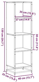 Βιβλιοθήκη Χρώμα sonoma Δρυς 40x35x139 εκ. Μοριοσανίδα - Καφέ