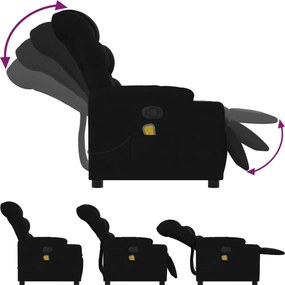 vidaXL Πολυθρόνα Μασάζ Ανακλινόμενη Μαύρη Υφασμάτινη