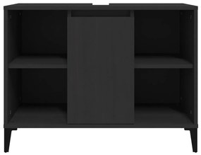 vidaXL Ντουλάπι Νιπτήρα Μαύρο 80 x 33 x 60 εκ. Επεξεργασμένο Ξύλο