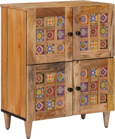 vidaXL Πλαϊνό γραφείο Φυσικό 60 x 33 x 75 cm Στερεό ξύλο μάνγκο