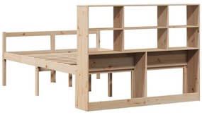 vidaXL Κρεβάτι Βιβλιοθήκη Χωρίς Στρώμα 120x190 εκ Μασίφ Ξύλο Πεύκου