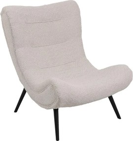 Πολυθρόνα-μπερζέρα Silla μπουκλέ ύφασμα σε μπεζ απόχρωση 97x80x100εκ 97x80x100 εκ.