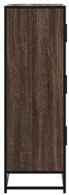 Highboard καφέ δρυς Κατασκευασμένο ξύλο και μέταλλο - Καφέ