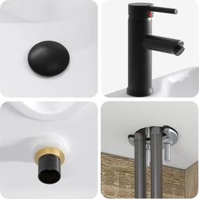 vidaXL Επιτοίχιο έπιπλο νιπτήρα μπάνιου Sonoma Δρυς 49 x 41 x 80 cm