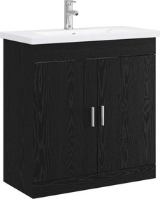vidaXL Σετ Επίπλων Μπάνιου Μαύρη Δρυς 81 x 40 x 84,5 εκ