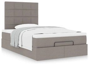 vidaXL Οθωμανικό κρεβάτι με στρώμα Taupe 120x190 cm Ύφασμα