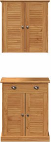 vidaXL Σετ Επίπλων Μπάνιου με ράφι VIGO 2 pcs Καφέ και Μέλι Καφέ