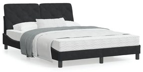 Κρεβάτι με Στρώμα Μαύρο 120 x 200 εκ. Βελούδινο