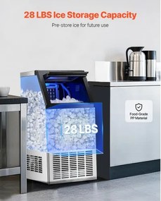 VEVOR Commercial Ice Maker Freestanding Cabinet Machine 100lbs/24H 36 Ice Cubes