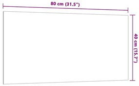 Πίνακας Επιτοίχιος Μαγνητικός Λευκός 80 x 40 εκ. Ψημένο Γυαλί - Λευκό