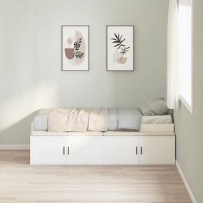 vidaXL Κρεβάτι με Αποθήκευση Λευκό 90x200 εκ.