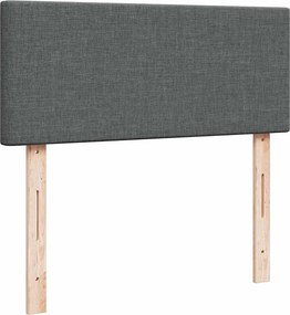 vidaXL Κρεβάτι Boxspring με Στρώμα Σκούρο Γκρι 120x190 εκ Υφασμάτινο