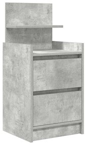 vidaXL Κομοδίνα με 2 συρτάρια 2 τεμάχια Γκρι Σκυροδέματος 38x34x80 εκ.