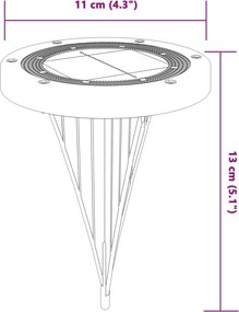 vidaXL Ηλιακά Φωτιστικά Δαπέδου με Στήριγμα Εδάφους 4 τεμ. Θερμό Λευκό