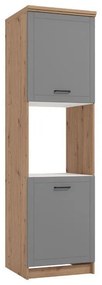 Στήλη Κουζίνας Valencia BD60 Artisan - Γκρί Ματ 60x59,5x218,5 εκ. 60x59.5x218.5 εκ.