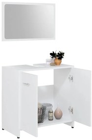 vidaXL Σετ Επίπλων Μπάνιου 3 Τεμαχίων Λευκό από Επεξ. Ξύλο