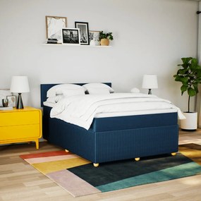 ΚΡΕΒΑΤΙ BOXSPRING ΜΕ ΣΤΡΩΜΑ ΜΠΛΕ 160X200 ΕΚ. ΥΦΑΣΜΑΤΙΝΟ 3289806