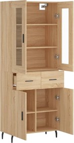 vidaXL Ντουλάπι Sonoma δρυς 69,5 x 34 x 180 εκ. από Επεξεργασμένο Ξύλο