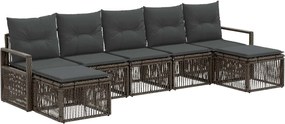 vidaXL Σετ Καναπέ Κήπου 7 pcs Γκρι συνθετικό ρατάν