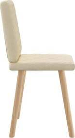 vidaXL Καρέκλες Τραπεζαρίας 2 τεμ. Κρεμ Υφασμάτινες