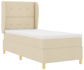 vidaXL Κρεβάτι με Στρώμα Κρεμ 90x200 εκ Fabrico