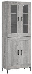 vidaXL Ντουλάπι Γκρι Sonoma 69,5 x 34 x 180 εκ. Επεξεργασμένο Ξύλο