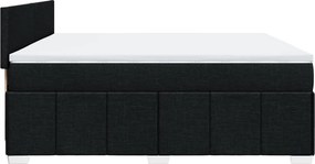 vidaXL Κρεβάτι Boxspring με Στρώμα Μαύρο 180x200 εκ. Υφασμάτινο