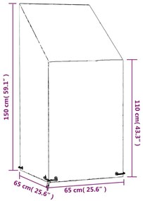 Καλύμματα Καρέκλας με 8 Κρίκους 2 τεμ 65x65x110/150 εκ Πολυαιθ. - Μαύρο