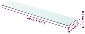 vidaXL Ράφι Πάνελ Διάφανο 80 x 15 εκ. Γυάλινο