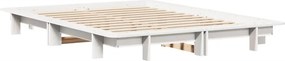 vidaXL Σκελετός Κρεβ. Χωρίς Στρώμα Λευκό 135x190 εκ Μασίφ Πεύκο