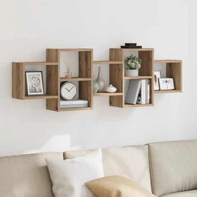 vidaXL Ράφι Τοίχου Αρτισιανή Δρυς 129x18x42 εκ. από Επεξεργασμένο Ξύλο