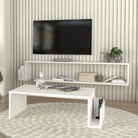Έπιπλο τηλεόρασης επιτοίχιο Regnar λευκό 168x25x31εκ