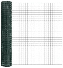 vidaXL Euro Fence με 7 Φλαντζωτές Κολώνες 1.5x10 μ. Γαλβανισμένος Χάλυβας