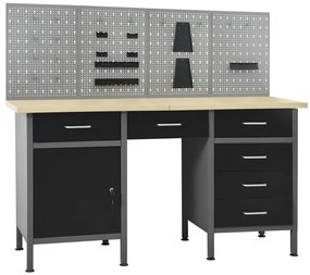 vidaXL Πάγκος Εργασίας με Τέσσερα Πάνελ Τοίχου