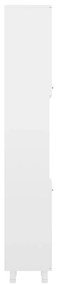 vidaXL Στήλη Μπάνιου Γυαλιστερό Λευκό 30 x 30 x 179 εκ. Μοριοσανίδα