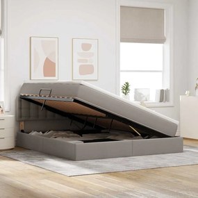 vidaXL Κρεβάτι με αποθηκευτικό χώρο και στρώμα Taupe 160 x 200 cm
