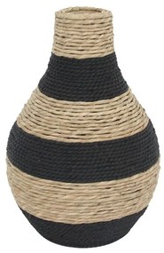 Βάζο Nubia 032076 29x29x43cm Natural-Black Polywood,Σχοινί
