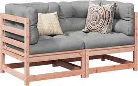 vidaXL Καναπές Κήπου Σετ 2 Τεμ. Μασίφ Ψευδοτσούγκα Ελάτης Μαξιλάρια