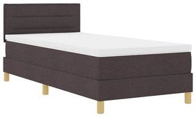 vidaXL Κρεβάτι box spring με στρώμα με στρώμα Σκούρο καφέ Σκούρο καφέ