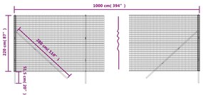 Συρματόπλεγμα Περίφραξης Πράσινο 2,2x10 μ. Γαλβανισμένο Ατσάλι - Πράσινο