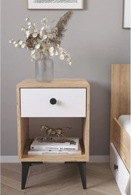 Κομοδίνο ArteLibre AMARI Δρυς/Λευκό Μοριοσανίδα 43x43x67.5cm